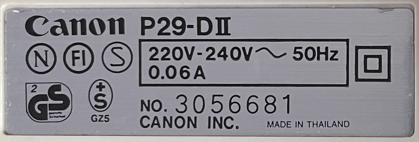 Canon P29-D II