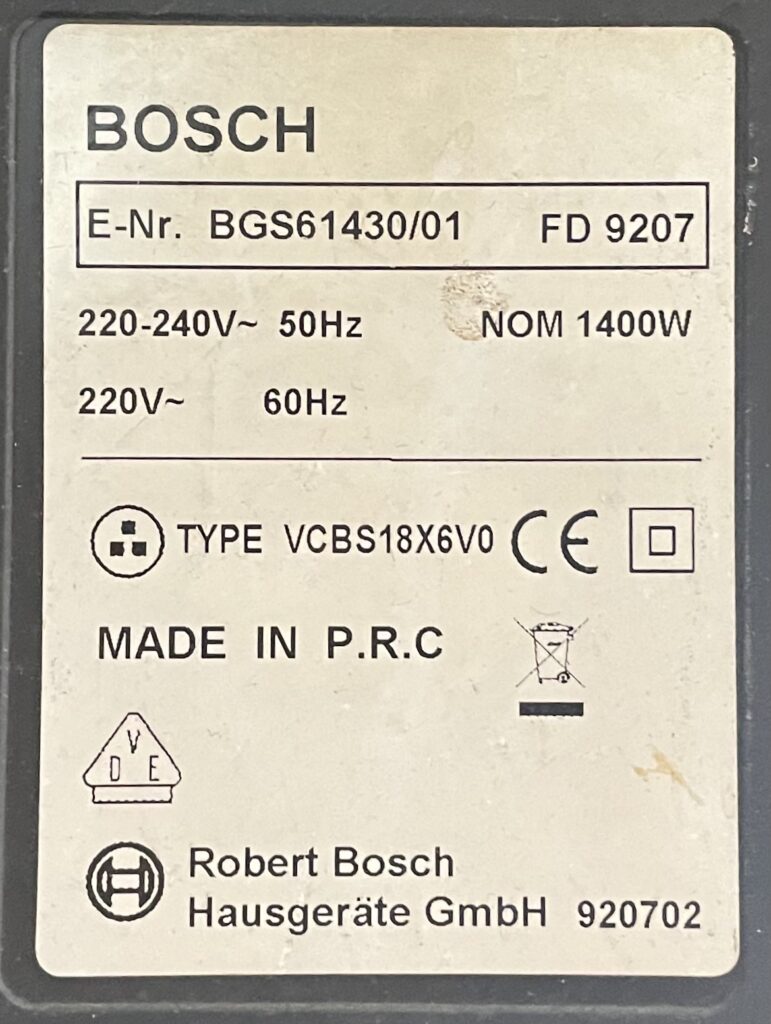 Reparatur eines Bosch Roxx‘x Staubsaugers