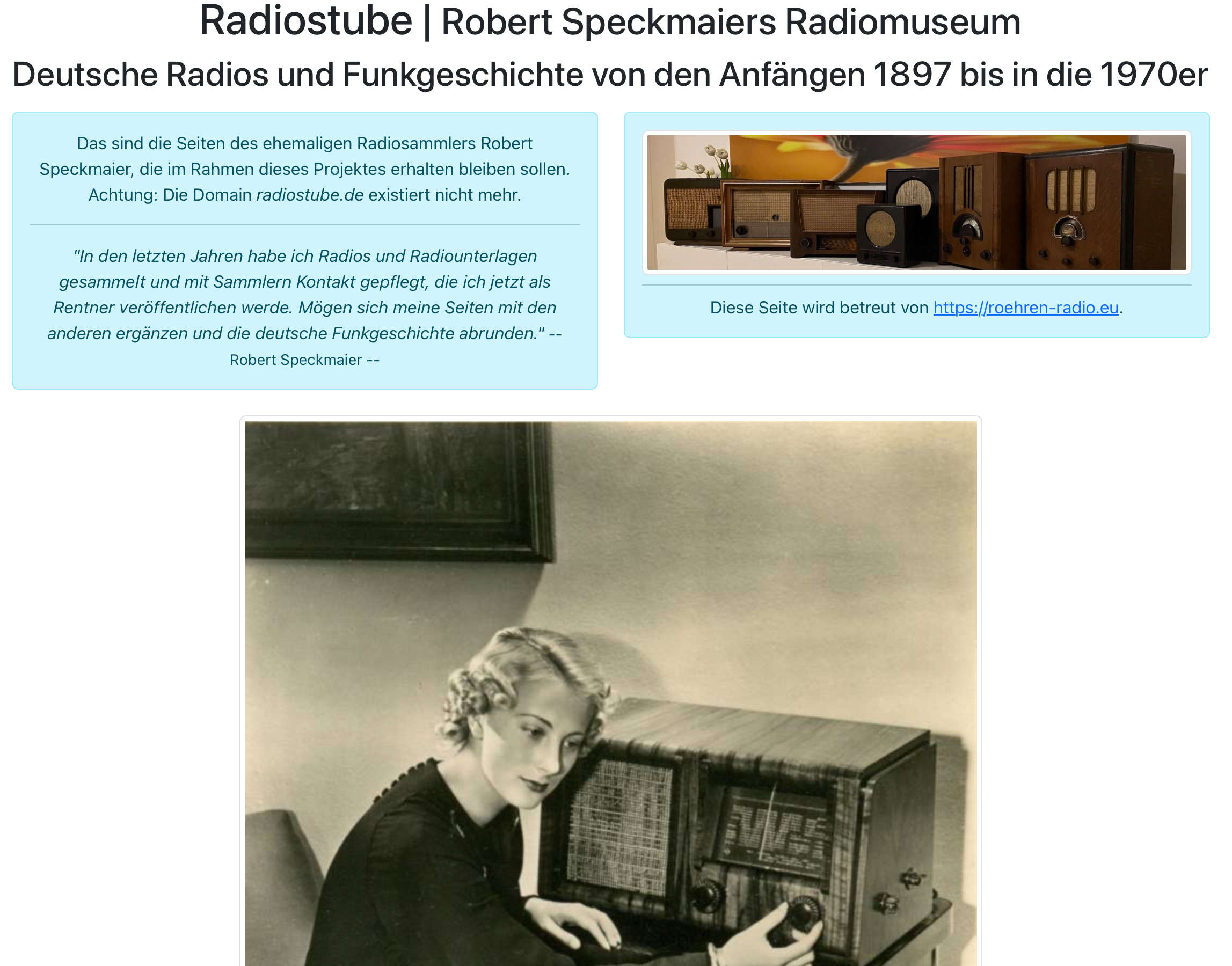 Radiostube - Robert Speckmaiers Radiomuseum
