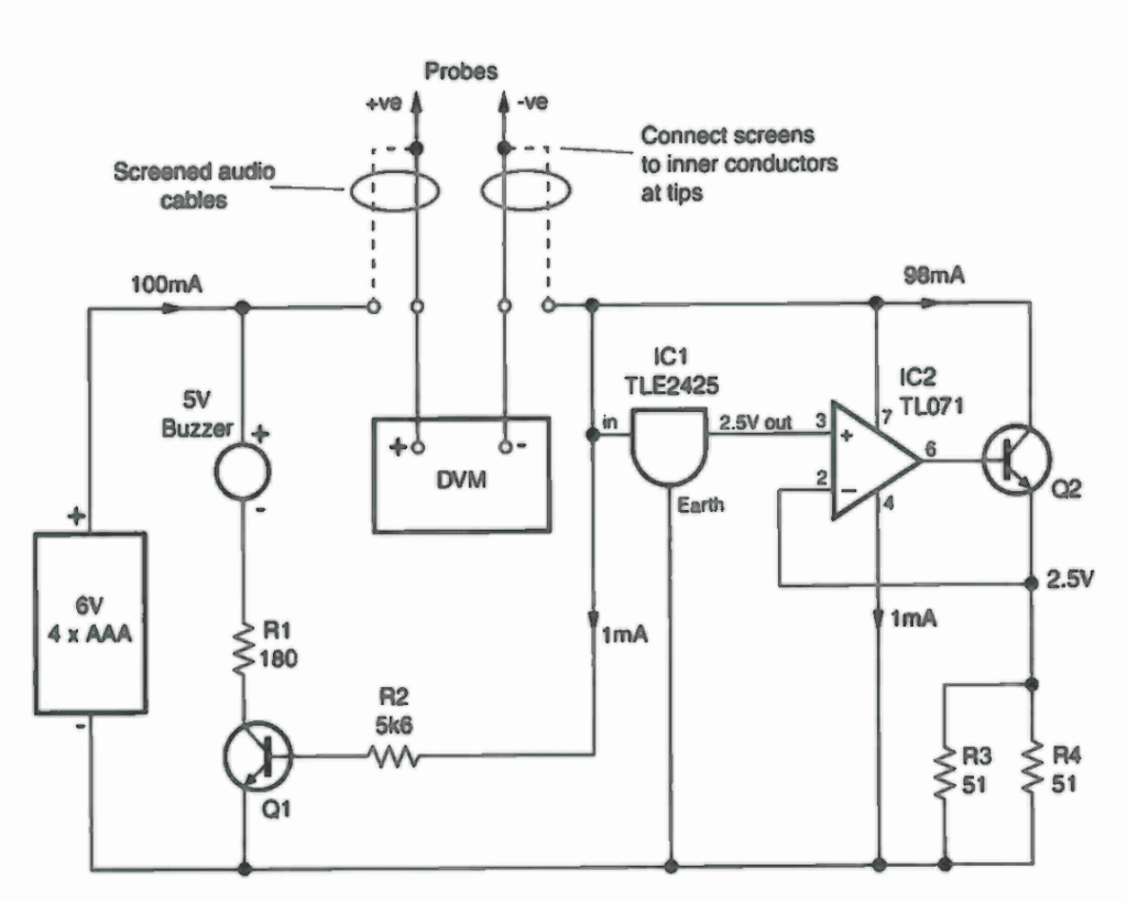 Präzision-Milliohm-Meter, Schaltplan